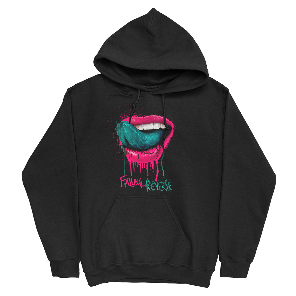 Lips Pullover Hoodie (Black)