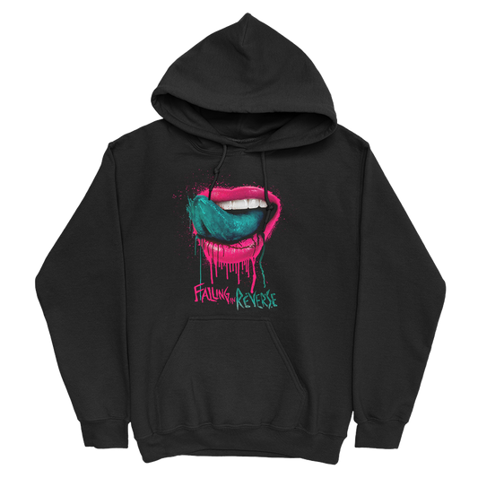 Lips Pullover Hoodie (Black)